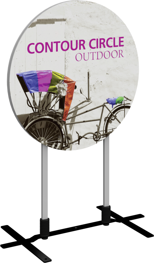 Contour Outdoor Sign Circle - Plate Base