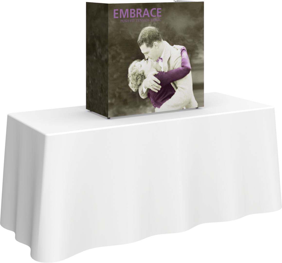 Embrace 2.5ft Square Tabletop Push-Fit Tension Fabric Display
