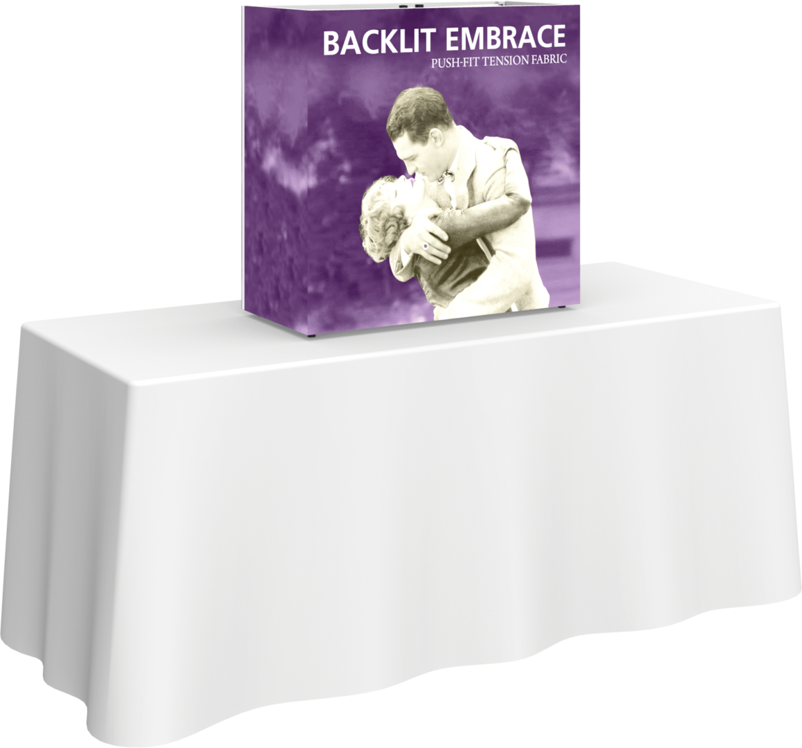 Embrace 2.5ft Backlit Tabletop Push-Fit Tension Fabric Display