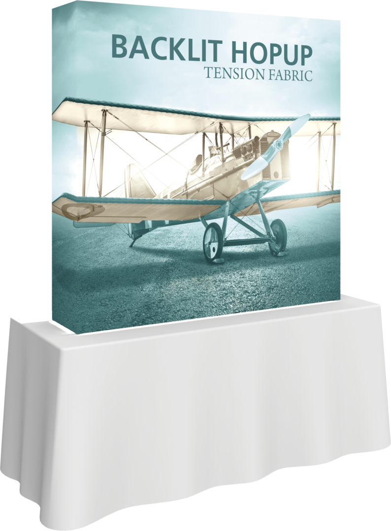 Hopup 5ft Backlit Straight Tabletop Tension Fabric Display