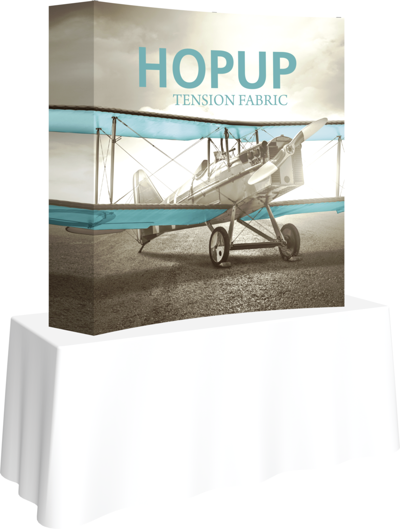 Hopup 5.5ft Curved Square Tabletop Tension Fabric Display